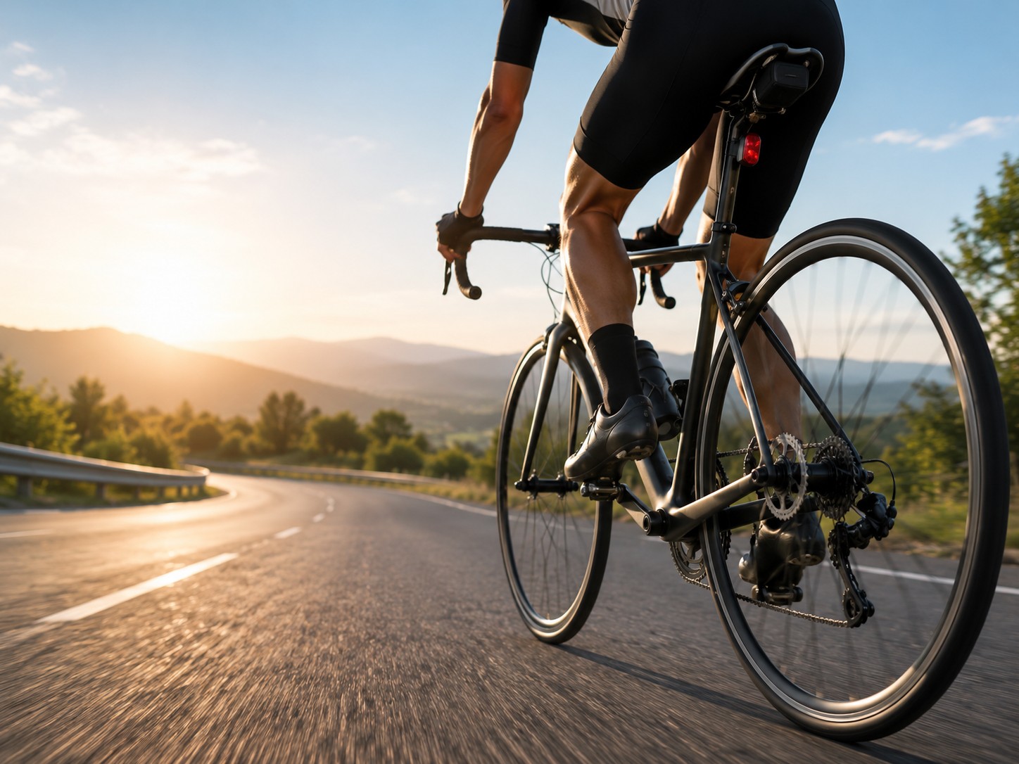 Cyclist on a road bike