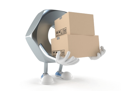 A nut carrying stacked cartons